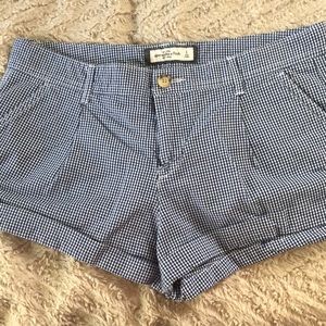 Blue and White Checkered Shorts